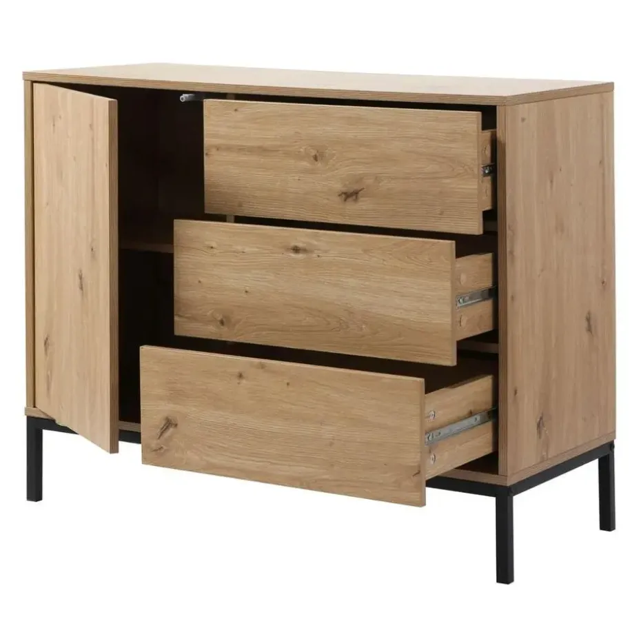 CALICOSY - Ladekast LENNY - Eik - 80x90x40 cm