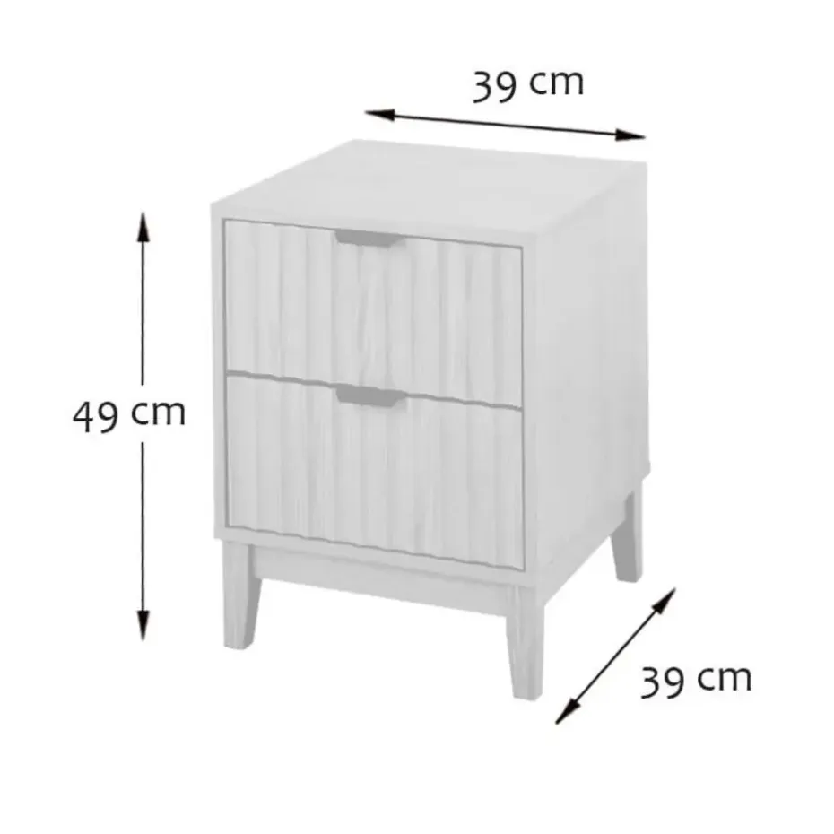 CALICOSY - Nachtkastje BOLOGNE - Licht hout - 52x40x40 cm