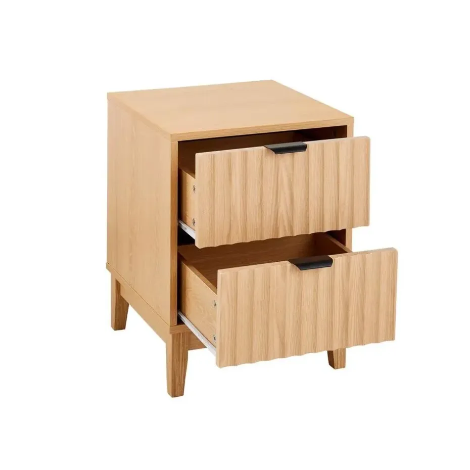 CALICOSY - Nachtkastje BOLOGNE - Licht hout - 52x40x40 cm