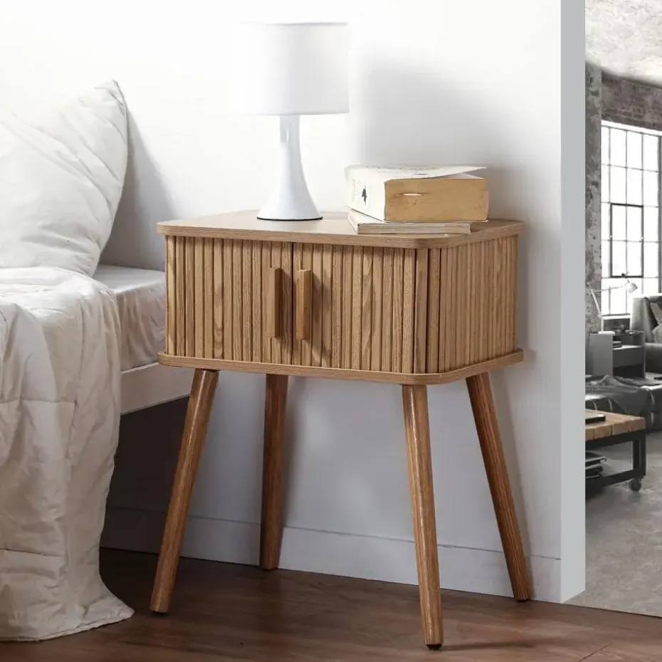 CALICOSY - Nachtkastje ERNEST - Licht hout - 58.5x48x35 cm