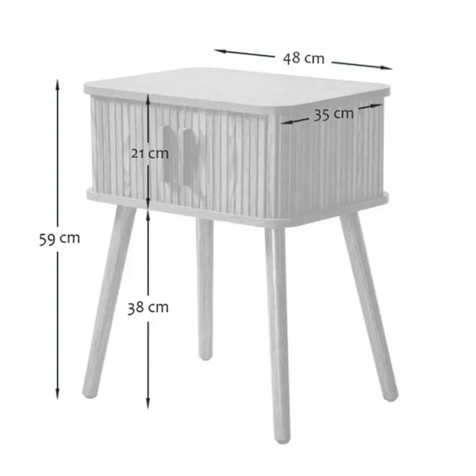 CALICOSY - Nachtkastje ERNEST - Licht hout - 58.5x48x35 cm