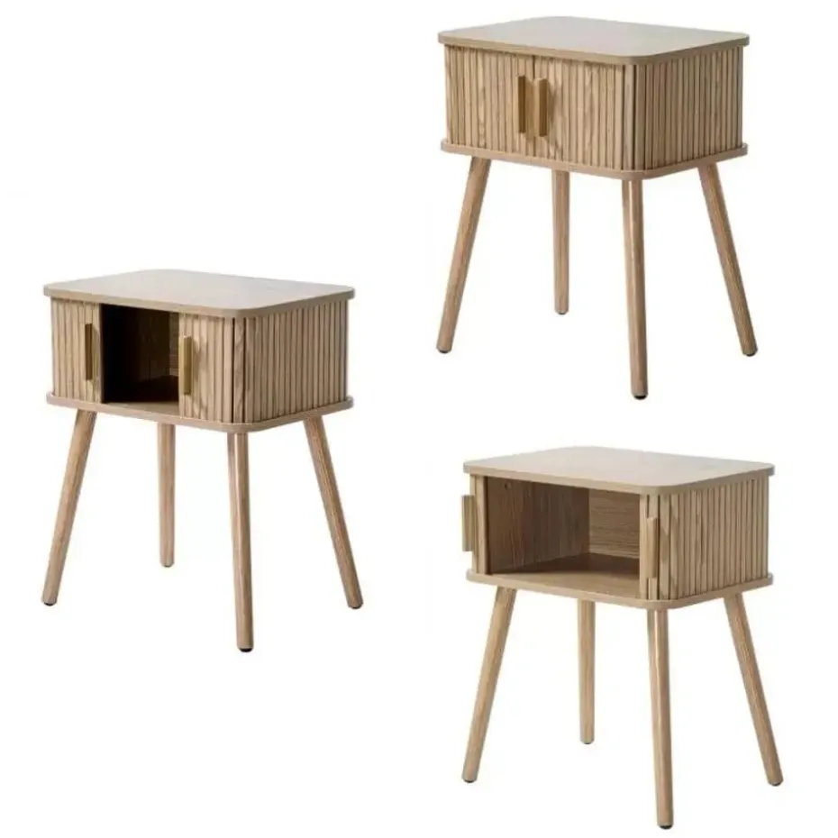 CALICOSY - Nachtkastje ERNEST - Licht hout - 58.5x48x35 cm