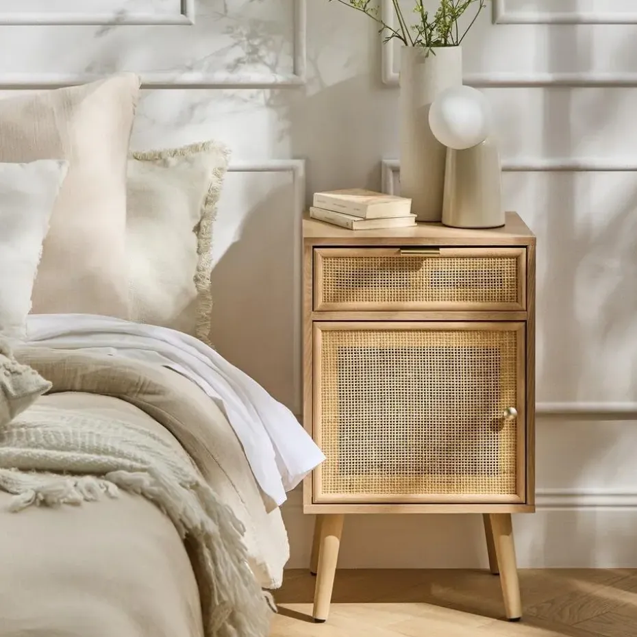 CALICOSY - Nachtkastje MIYA - Licht hout - 71x42x36.5 cm