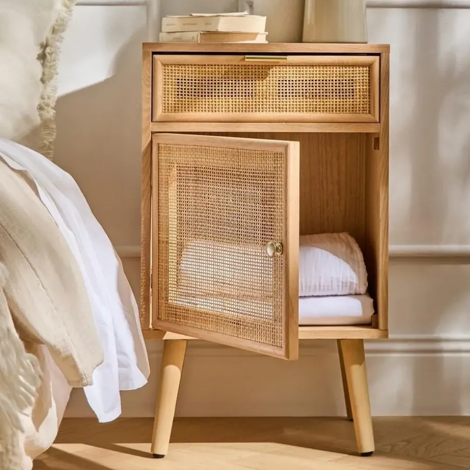 CALICOSY - Nachtkastje MIYA - Licht hout - 71x42x36.5 cm