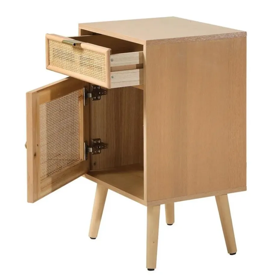 CALICOSY - Nachtkastje MIYA - Licht hout - 71x42x36.5 cm