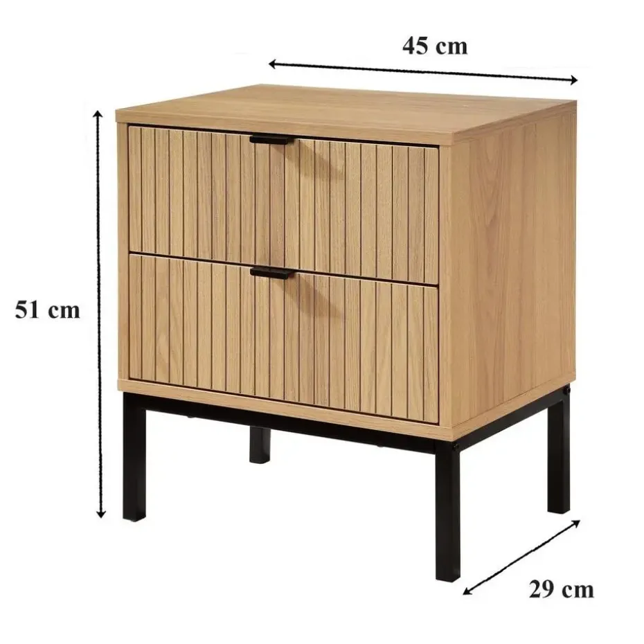 CALICOSY - Nachtkastje TARA - Licht hout - 51x45x29 cm