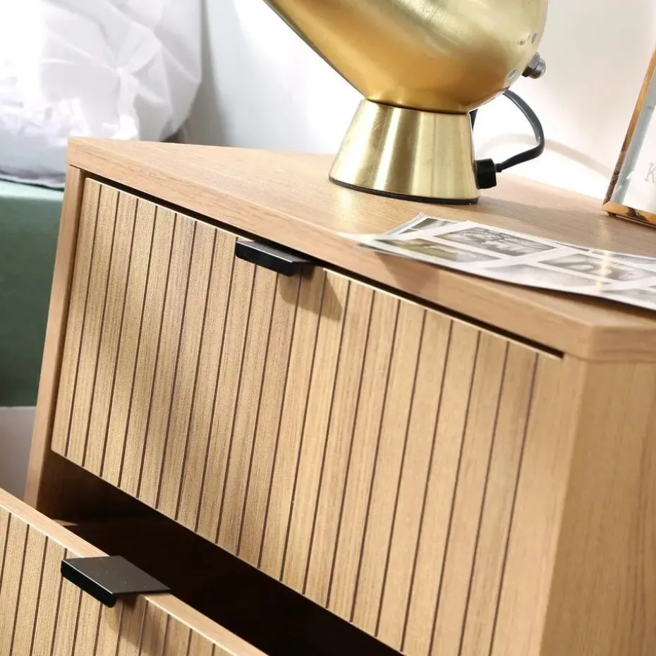 CALICOSY - Nachtkastje TARA - Licht hout - 51x45x29 cm