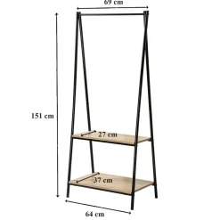 CALICOSY - Rek - Zwart - 151x64.5x40 cm