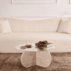 CALICOSY - Salontafel AERIS - Travertijn - 35x75x75 cm