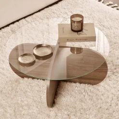 CALICOSY - Salontafel AERIS - Walnoot - 35x75x75 cm