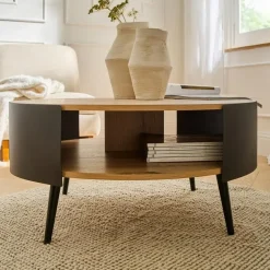 CALICOSY - Salontafel EKLO - Eik - 39x80x80 cm