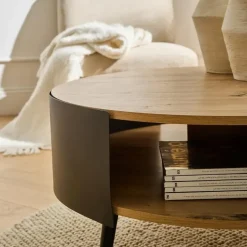 CALICOSY - Salontafel EKLO - Eik - 39x80x80 cm