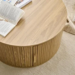 CALICOSY - Salontafel ERNEST - Licht hout - 35,5x75x75 cm