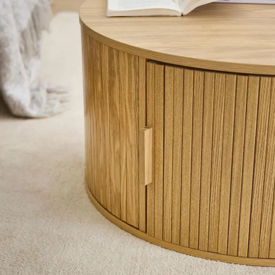 CALICOSY - Salontafel ERNEST - Licht hout - 35,5x75x75 cm