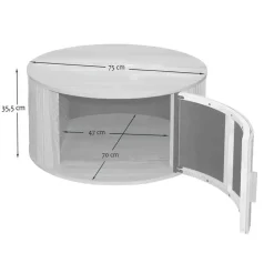 CALICOSY - Salontafel ERNEST - Licht hout - 35,5x75x75 cm