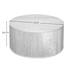 CALICOSY - Salontafel ERNEST - Licht hout - 35,5x75x75 cm