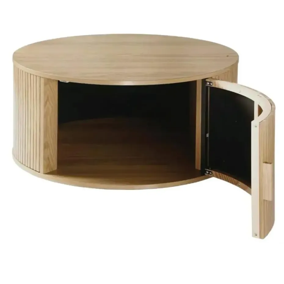 CALICOSY - Salontafel ERNEST - Licht hout - 35,5x75x75 cm