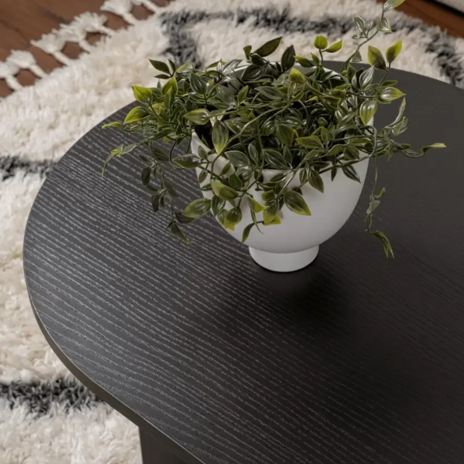 CALICOSY - Salontafel IRIS - Zwarte eik - 39,8x119x60 cm