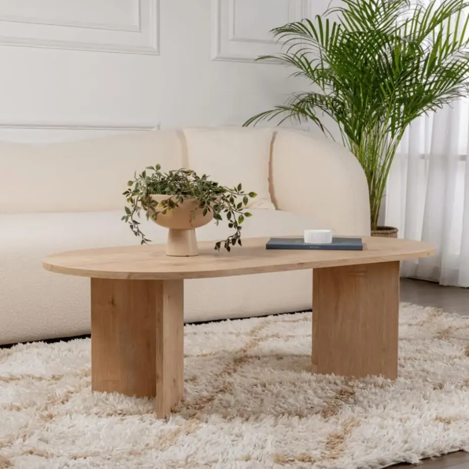 CALICOSY - Salontafel IRIS - Saffier eiken - 39,8x119x60 cm