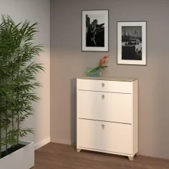 CALICOSY - Schoenenkast IZZY - Wit - 104,3x80,8x24,4 cm