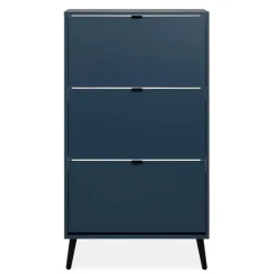 CALICOSY - Schoenenkast VIGO - Alby blauw / zwart - 125x70x24 cm