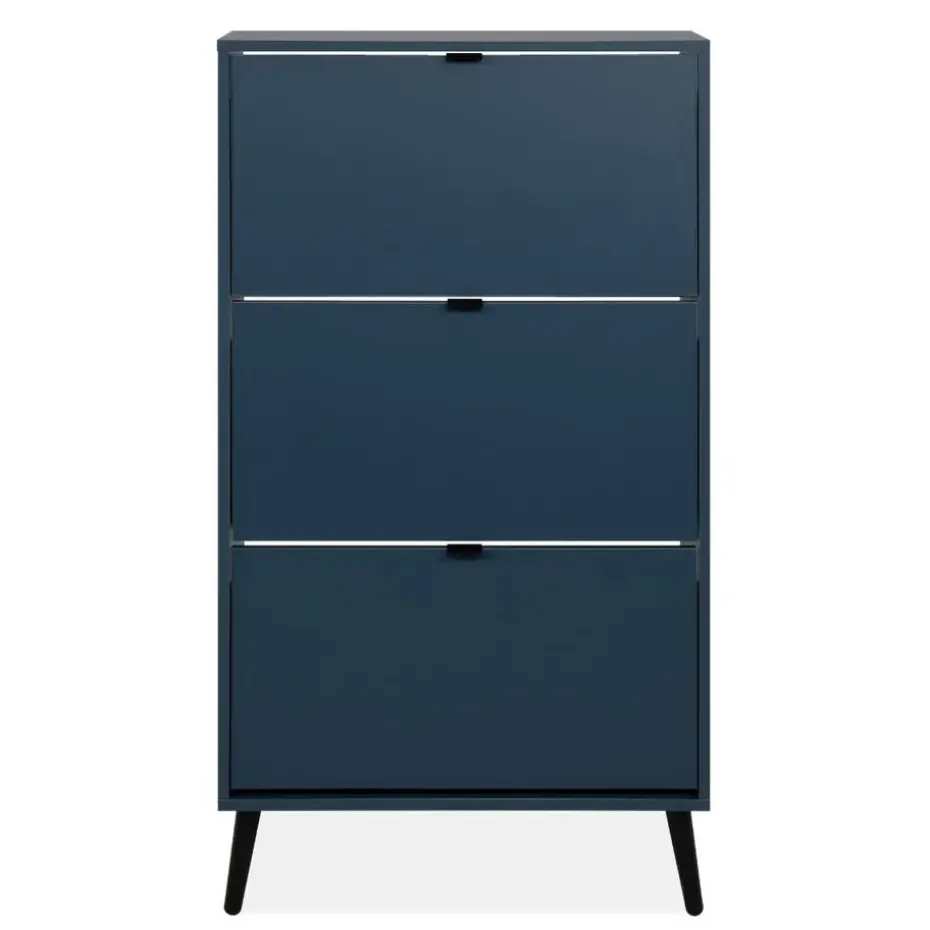 CALICOSY - Schoenenkast VIGO - Alby blauw / zwart - 125x70x24 cm