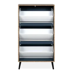 CALICOSY - Schoenenkast VIGO - Alby blauw / zwart - 125x70x24 cm