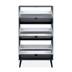 CALICOSY - Schoenenkast VIGO - Alby blauw / zwart - 125x70x24 cm