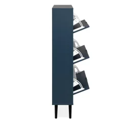 CALICOSY - Schoenenkast VIGO - Alby blauw / zwart - 125x70x24 cm