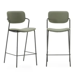 CALICOSY - Set van 2 krukken met zwarte MAIKA - 51x44x66 cm