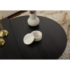 CALICOSY - Set van 2 Salontafels ORION - Zwart hout - 35x90x90 cm