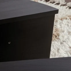 CALICOSY - Set van 2 Salontafels ORION - Zwart hout - 35x90x90 cm