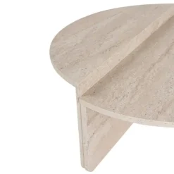 CALICOSY - Set van 2 Salontafels ORION - Travertijn - 35x90x90 cm