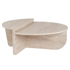 CALICOSY - Set van 2 Salontafels ORION - Travertijn - 35x90x90 cm