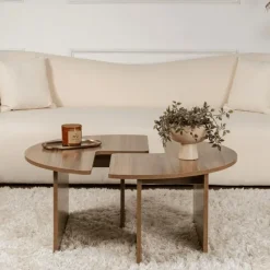 CALICOSY - Set van 2 salontafels MOIRA - 90x90x41 cm