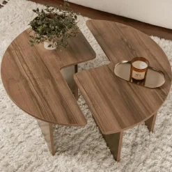 CALICOSY - Set van 2 salontafels MOIRA - 90x90x41 cm