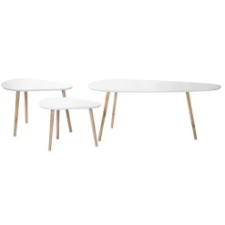CALICOSY - Set van 3 salontafels - Wit - 42x103x50 cm
