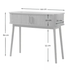 CALICOSY - Sidetable ERNEST - Licht hout - 80,5x100x35 cm