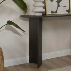 CALICOSY - Sidetable SIRA - Zwart hout - 75x150x35 cm