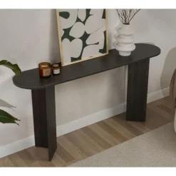 CALICOSY - Sidetable SIRA - Zwart hout - 75x150x35 cm