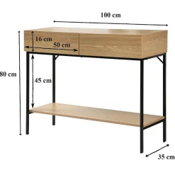 CALICOSY - Sidetable TESSA - Licht hout - 81x100x35 cm