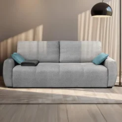 CALICOSY - Slaapbank ALBA - Grijs - 76x246x112 cm