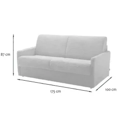 CALICOSY - Slaapbank COSENZA - Ecru - 87x175x100 cm