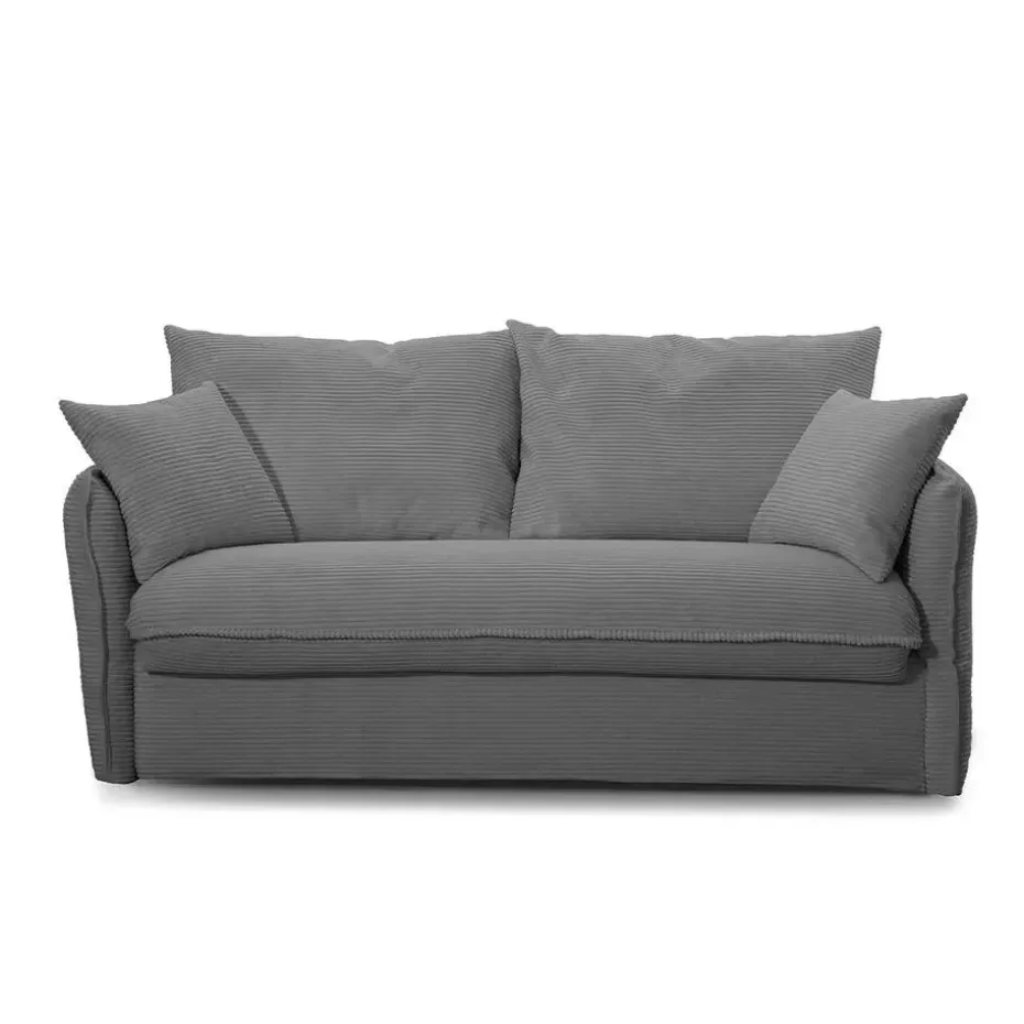 CALICOSY - Slaapbank MIRA - Antraciet grijs - 90x185x104 cm