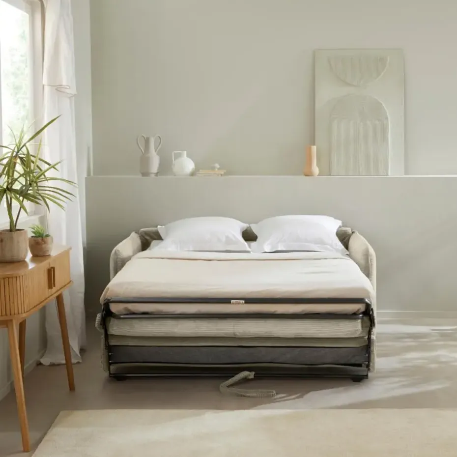 CALICOSY - Slaapbank MIRA - Ecru - 90x185x104 cm