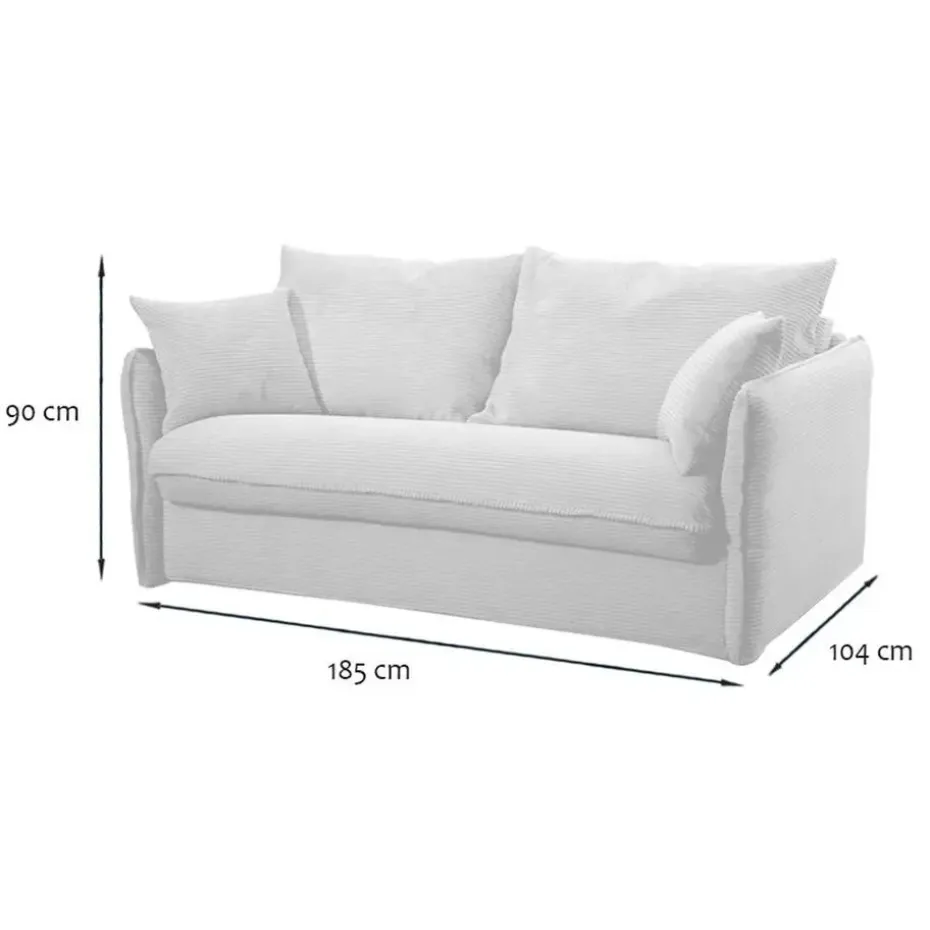 CALICOSY - Slaapbank MIRA - Ecru - 90x185x104 cm