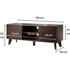 CALICOSY - TV-Meubel FRIBOURG - Donker hout - 51,5x135x39 cm