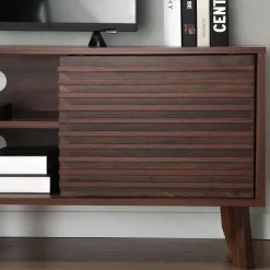 CALICOSY - TV-Meubel FRIBOURG - Donker hout - 51,5x135x39 cm