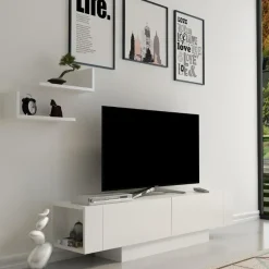 CALICOSY - TV-Meubel MATERA - Wit - 41,6x150x31,5 cm