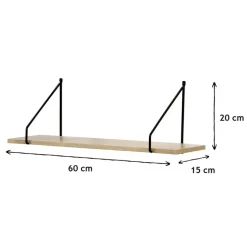 CALICOSY - Wandrek - Licht hout - 20x60x15 cm